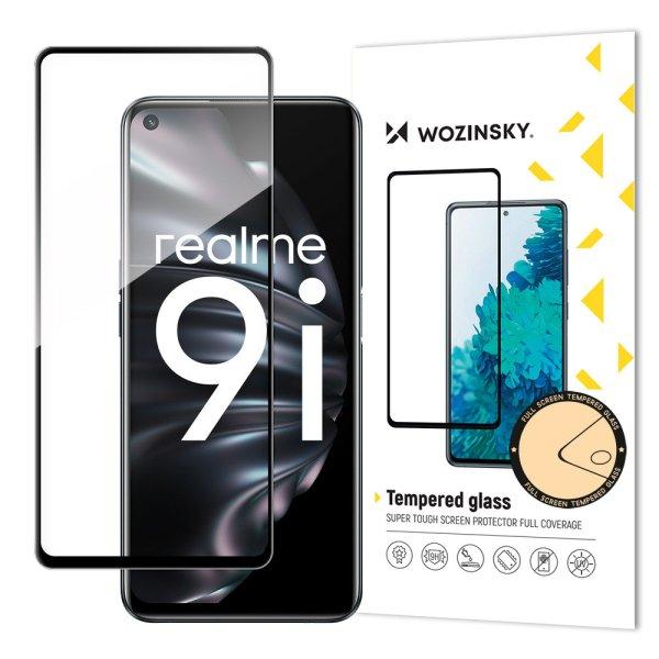 Wozinsky edzett üveg teljes ragasztó Super Tough képernyővédő teljes
fedett keret Case Friendly Oppo A76 / Oppo A36 / Realme 9i fekete