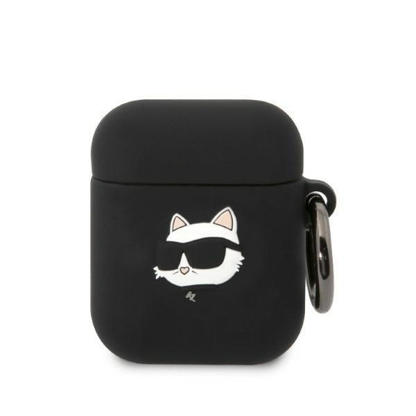 Karl Lagerfeld KLA2RUNCHK AirPods 1/2 tok fekete/fekete szilikon Choupette Head
3D