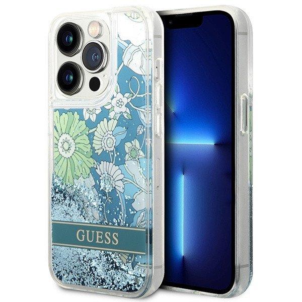 Guess GUHCP14XLFLSN iPhone 14 Pro Max 6,7" zöld keménytok Virágos
folyékony csillogó