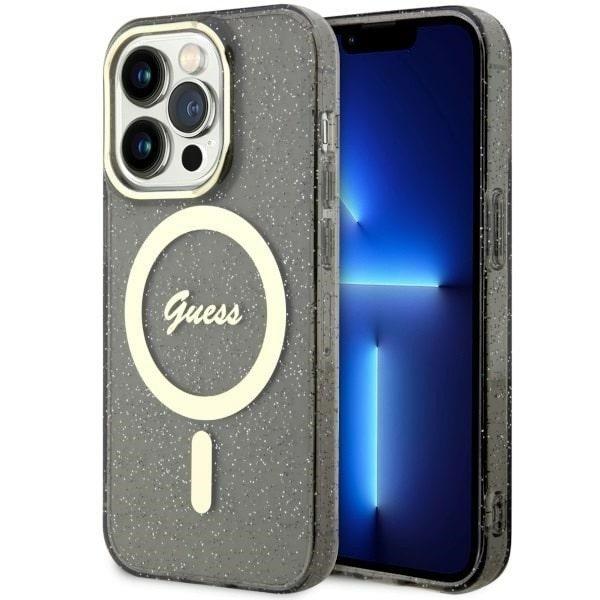 Guess GUHMP14XHCMCGK iPhone 14 Pro Max 6.7" fekete keménytok csillogó
arany MagSafe