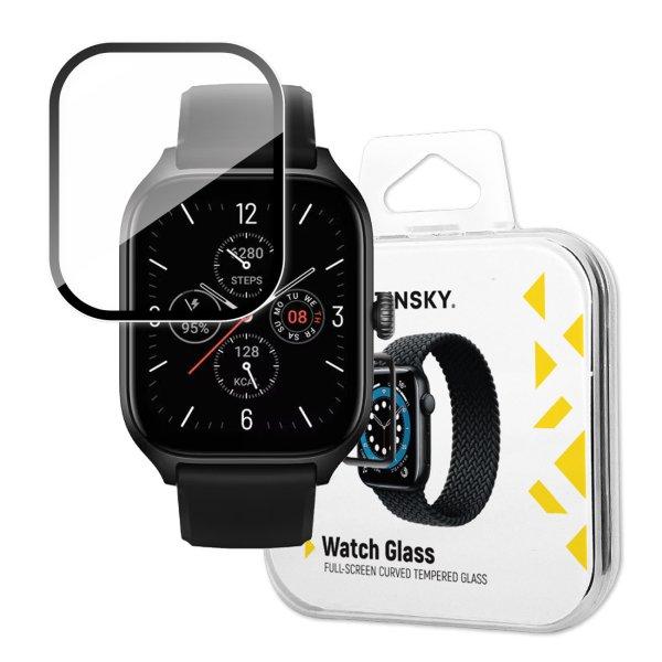 Wozinsky Full Glue Tempered Glass Xiaomi Amazfit GTS 4 teljes képernyős fekete
kerettel fólia