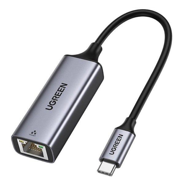 Ugreen külső hálózati adapter RJ45 - USB Type C (1000 Mbps / 1 Gbps) Gigabit
Ethernet szürke (CM199)