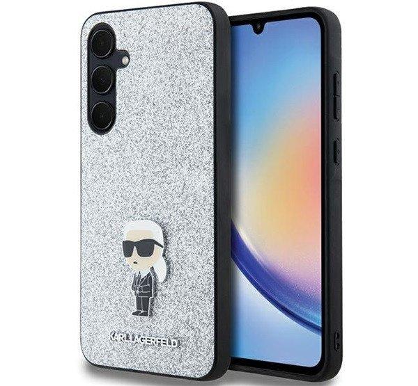 Karl Lagerfeld Fixed Glitter Choupette Logo Metal Pin Samsung Galaxy A55 hátlap
tok, ezüst, KLHCSA55GCNPSG