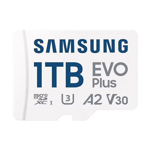 SAMSUNG Memóriakártya, EVO Plus microSDXC kártya, 1TB, UHS-1, U3, V30, A2, +
SD Adapter, R160/W