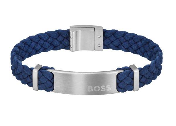 Hugo Boss Divatos férfi velúr karkötő Dylan 1580609 17,5 cm