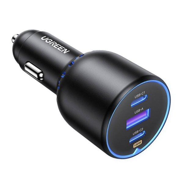 UGREEN CD293 autós töltő, 2XUSB-C PD+ USB-A 130W (fekete)