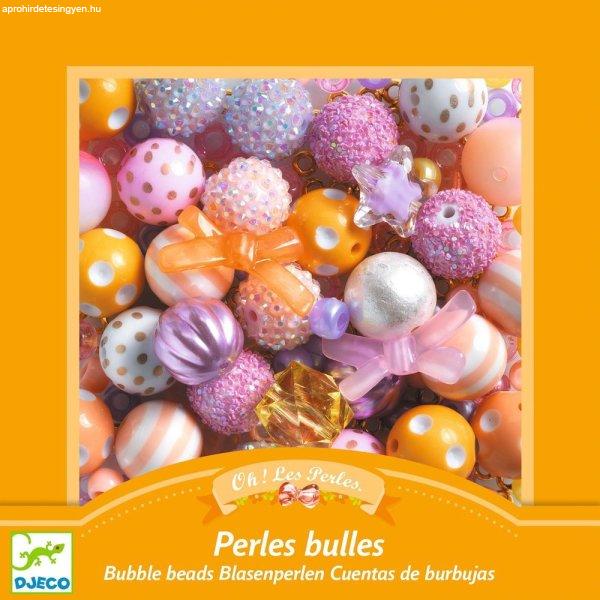 Buborék gyöngyök Arany - Ékszerkészítő - Bubble beads, Gold - DJ00026