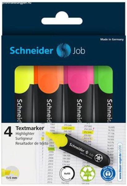 Szövegkiemelő készlet, 1-5 mm, SCHNEIDER "Job 150", 4 különböző
szín