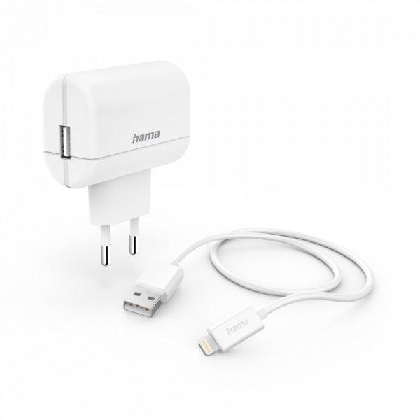 Hama Fic hálózati töltő szett + Lightning USB adatkábel 2,4A 12W (201619)