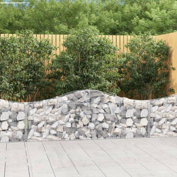 8 db íves horganyzott vas gabion kosár 200x30x60/80 cm