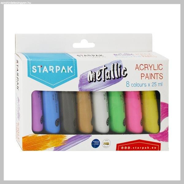 STARPAK metálfényű akrilfesték 8 szín 25ml 484980