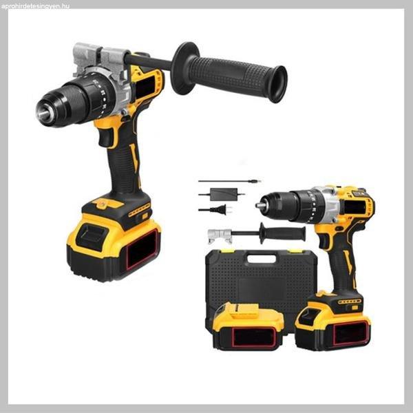 KIMIYO Akkumulátoros ütve fúró, csavarozó, szénkefe nélküli motor, 2db
akkumulátor, 158V CH24-55