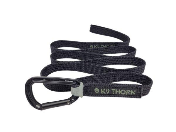 K9 Thorn póráz petzl karabinerrel, fekete, L