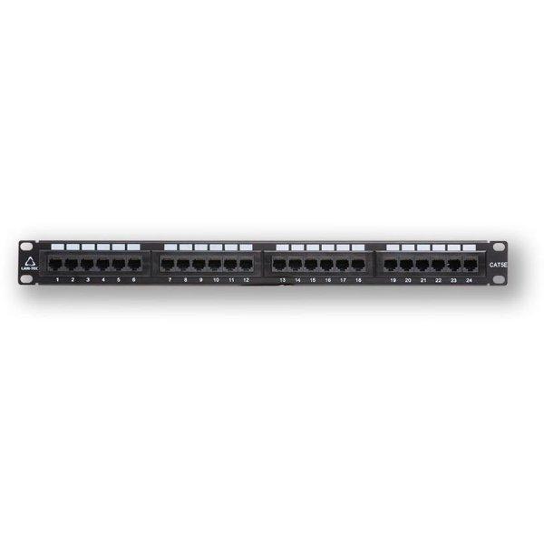 24 portos CAT5e patchpanel, fekete