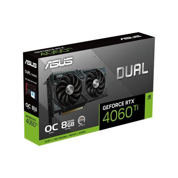 Asus Videokártya - nVidia DUAL-RTX4060TI-O8G (8192MB, GDDR6, 2595/18000 Mhz,
128bit, HDMI2.1, 3xDP1.4)