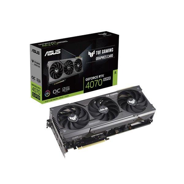 Asus Videokártya - nVidia TUF-RTX4070S-O12G-GAMING (12288MB, GDDR6X, 2595/21000
Mhz, 192bit, 1xHDMI, 3xDP)