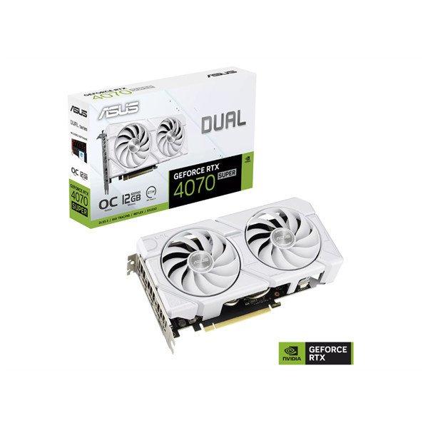 Asus Videokártya - nVidia DUAL-RTX4070S-O12G-EVO-WHITE (12288MB, GDDR6X,
2550/21000 Mhz, 192bit, 1xHDMI, 3xDP)