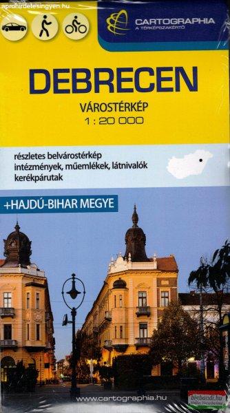 Debrecen várostérkép 1:20 000 + Hajdú-Bihar megye 1:200 000 keményborítós
térkép