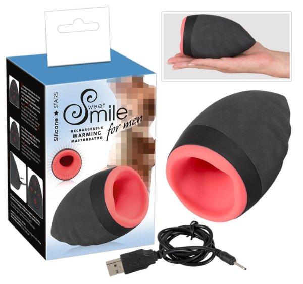 / SMILE Warming masturbator - akkus, melegítős száj férfiaknak