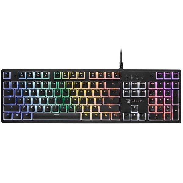 A4-Tech Bloody S510R Blue Switch Gamer Keyboard Pudding Black US