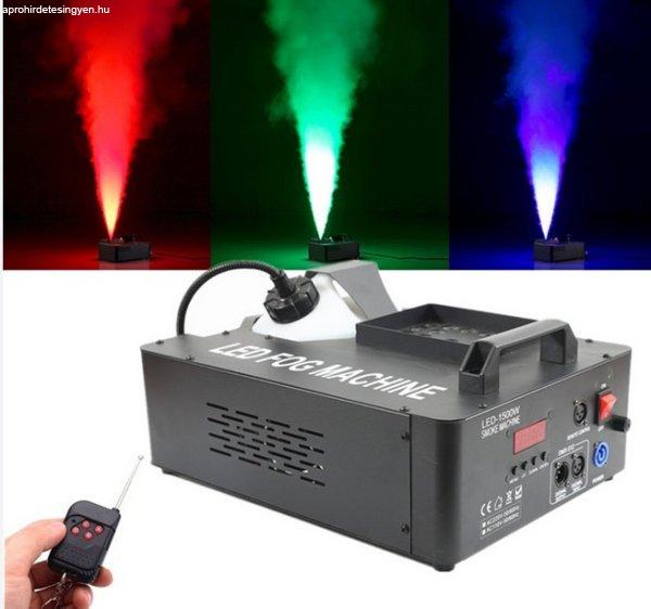 Hurican Füstgép 1500W függőleges geyser (vertikális) kilövés, RGB
világítással