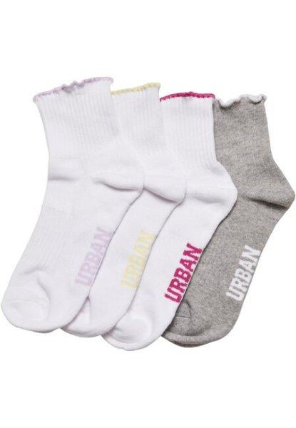 Urban Classics Multicolor Girly Small Edge Socks 4-Pack multicolor