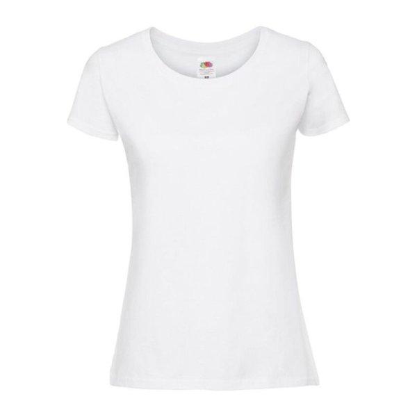 Fruit of the Loom FN56 kereknyakú Női póló, LADIES 195 ICONIC T, White - XL