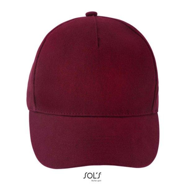 Uniszex pamut 5 paneles baseball sapka, SOL'S SO00594, Burgundy-U