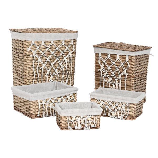 Szennyes kosár Home ESPRIT Fehér Természetes vesszőfonás Shabby Chic 47 x
35 x 55 cm 5 Darabok MOST 58665 HELYETT 37122 Ft-ért!