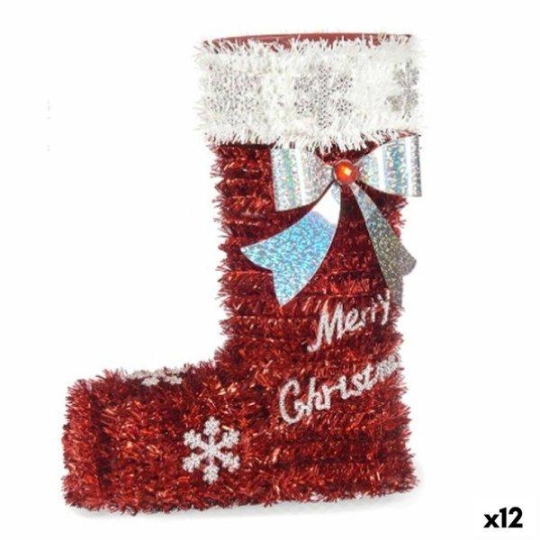 Dekoratív Figura Karácsonyi Zokni Tinsel Fehér Piros polipropilén PET 18 x
23 x 8 cm (12 egység) MOST 36962 HELYETT 22678 Ft-ért!