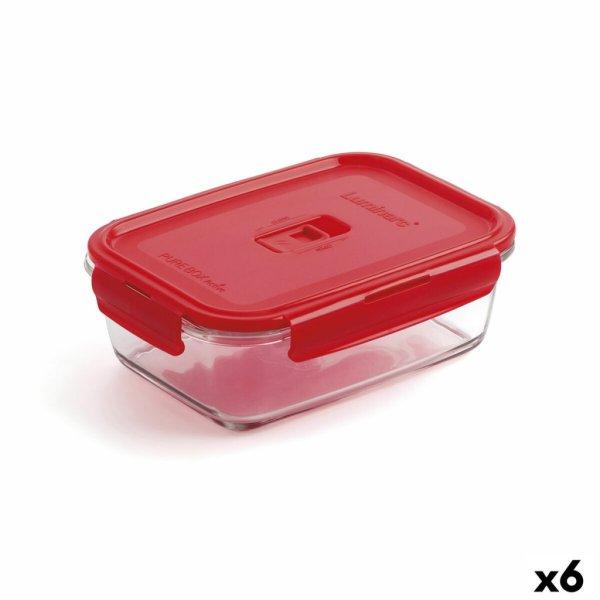Hermetikus ebéddoboz Luminarc Pure Box Piros 16 x 11 cm 820 ml Üveg (6
egység) MOST 30001 HELYETT 21165 Ft-ért!