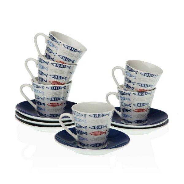 Csésze Szett Alátétekkel Versa Porcelán 5,8 x 6 x 5,8 cm Halak Kávézó (12
Darabok) MOST 18655 HELYETT 11608 Ft-ért!