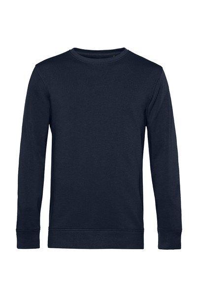 B&C WU31B férfi Organic INSPIRE kerek nyakú pulóver S-XXL NAVY BLUE