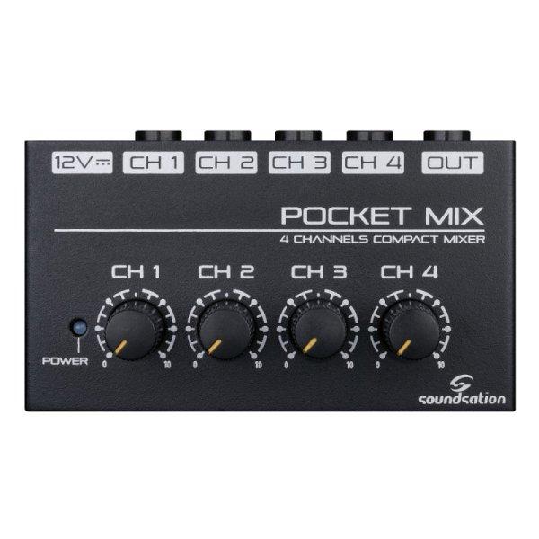 SOUNDSATION POCKET-MIX - 4 csatornás mini mixer adapterrel