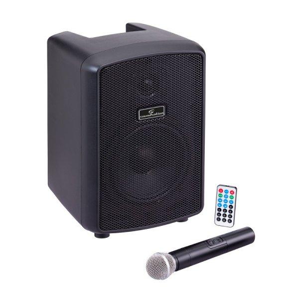 SOUNDSATION HYPER PLAY 6AMW - 6.5" hordozható PA rendszer UHF vezeték
nélküli mikrofonnal, MP3/BT lejátszóval és újratölthető akkumulátorral