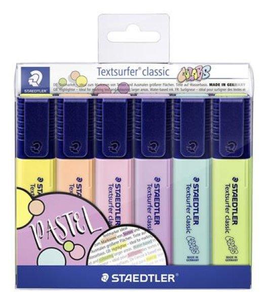 Szövegkiemelő készlet, 1-5 mm, STAEDTLER "Textsurfer Classic Pastel 364
C", 6 különböző szín