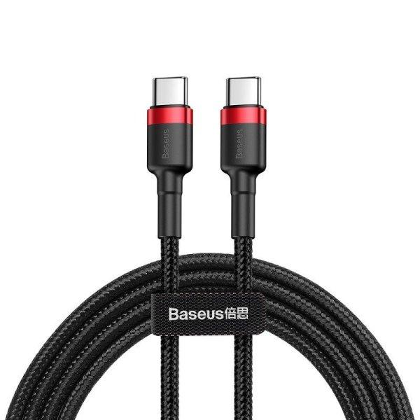 Baseus Cafule PD 2.0 QC 3.0 60 W USB-C – USB-C PD kábel 2 m (fekete-piros)