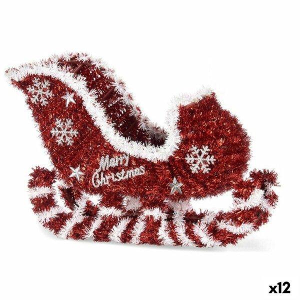 Dekoratív Figura Szánkó Tinsel Fehér Piros polipropilén PET 32,5 x 23 x 12
cm (12 egység) MOST 51696 HELYETT 35229 Ft-ért!