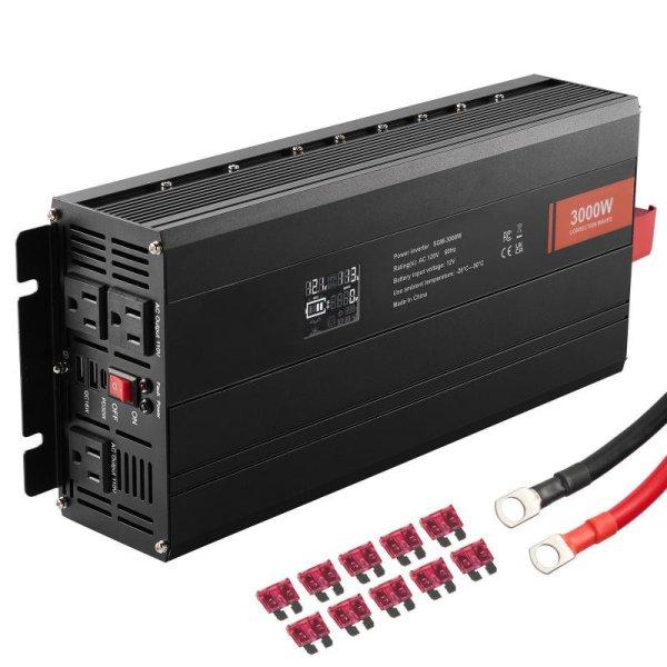 SZOLÁR INVERTERES TÖLTŐ 3000 W DC12V–AC230V LCD kijelző