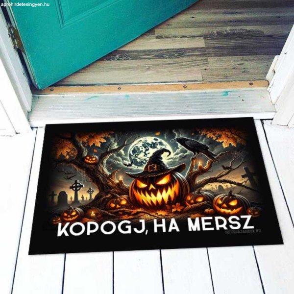 Vicces színes lábtörlő, Halloween, Kopogj, ha mersz