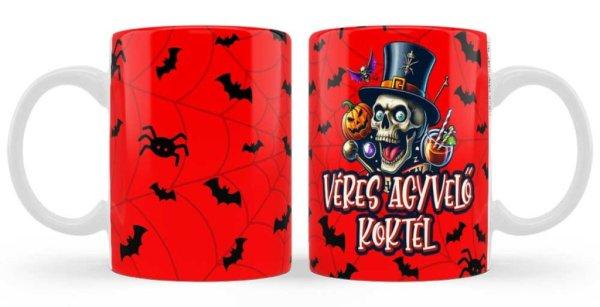 Vicces bögre, Halloween, Véres agyvelő koktél, piros