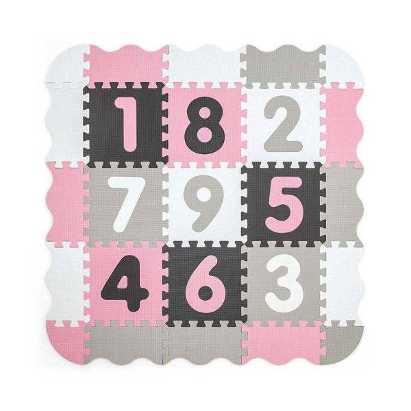 Habszivacs puzzle szőnyeg Milly Mally Jolly 3x3 Digits Pink Grey