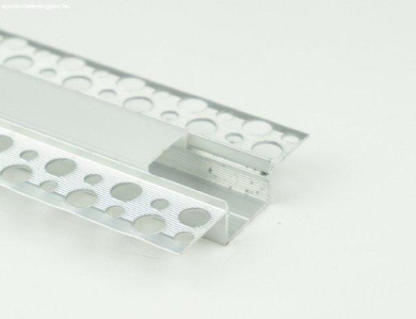 EcoLight Gipszkartonba süllyeszthető aluprofil 17 mm széles  2 méteres szál
 opál fedővel és tartozékokkal egy szettbe csomagolva