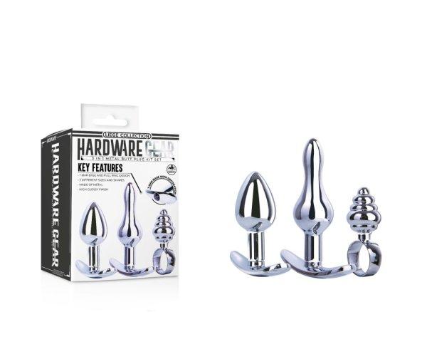  Hardware Gear 3-In-1 Metal Butt Plug Kit Set I 