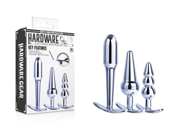  Hardware Gear 3 in 1 Metal Butt Plug Set II 