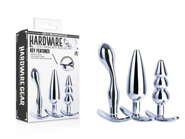  Hardware Gear 3 in 1 Metal Butt Plug Set III 