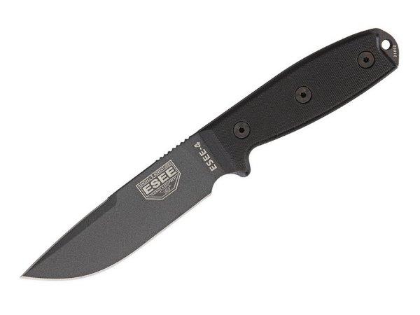 ESEE 4 Tactical 1095 Black Micarta, Black Sheath