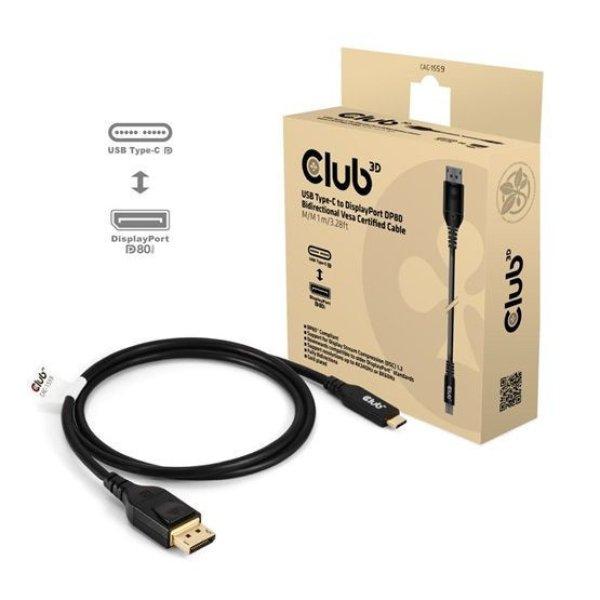 Club3D USB Type-C Cable to DP 2.1 Bi-Directional VESA DP80 Certified Cable 1m
Black