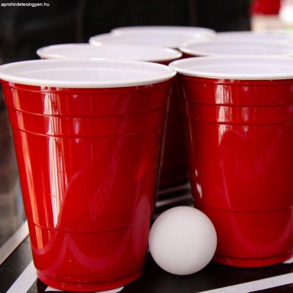 Beer Pong műanyag pohár szett ping pong labdákkal - nagy