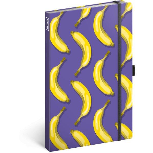 Keménytáblás notesz vonalas krémszínű lapokkal leszorító gumiszalaggal
Bananas 130x210mm, Realsystem 2025.